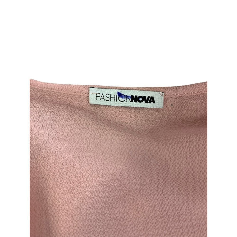 Fashion Nova Women's Light Pink Crop Wrap Top - Picture 3 of 7